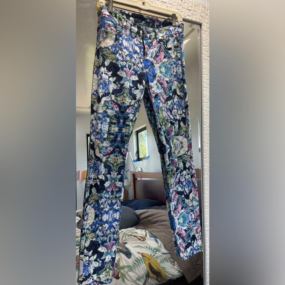 7 For All Mankind - floral skinny jeans size 26 EUC